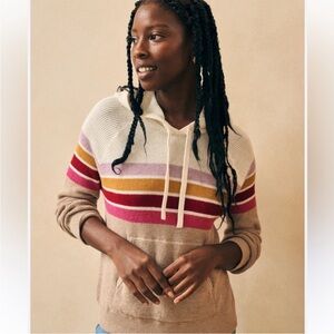 FAHERTY Throwback Catching Rays Organic Cotton Cashmere Sweater Hoodie Size M